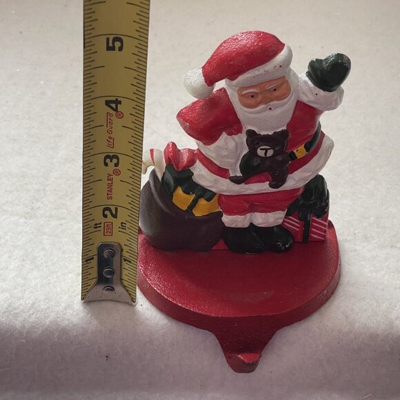 Lillian Vernon Cast Iron Christmas Santa Claus Stocking Holder Hanger Vtg 1990 - Picture 4 of 14